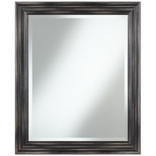 Charcoal Gray 33" High Wood Framed Wall Mirror   #V8904