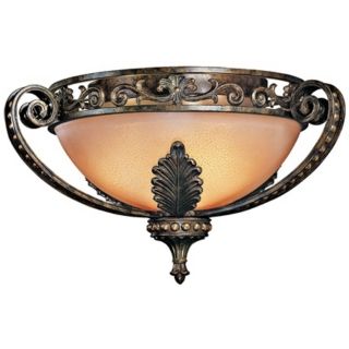 Gallante 11" High French Gold and Glass Ceiling Light   #W5105