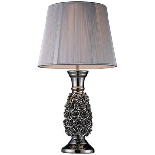 Silver Roses Table Lamp   #P4877