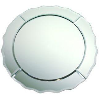 Scallop Edge 13" Wide Round Mirror Charger Plate   #V3516