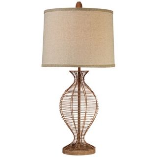 Brown French Wire Vase Table Lamp   #U5376