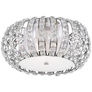 Lantern Crystal 16" Wide Chrome Ceiling Light   #X8836