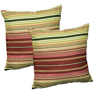 Set of 2 Kinnabari Stripe Outdoor Accent Pillows   #W6208