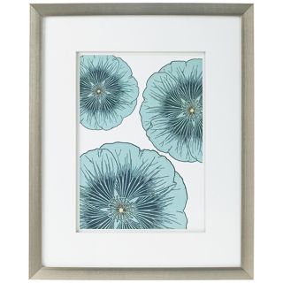 Blue Flower Trio Giclee Print 21 1/2" High Wall Art   #M3760