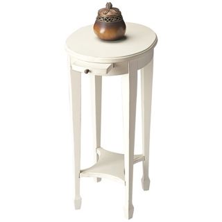 Cottage White Pull Tray Accent Table   #U4816