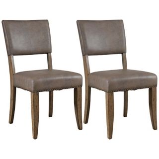 Hillsdale Charleston Set of 2 Brown Parsons Dining Chairs   #W0106