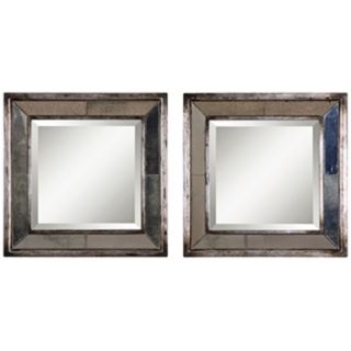 Uttermost Set of Two Davion Squares Wall Mirrors   #H6884