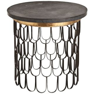 Arteriors Home Orleans Iron Honed Black Marble End Table   #U2294
