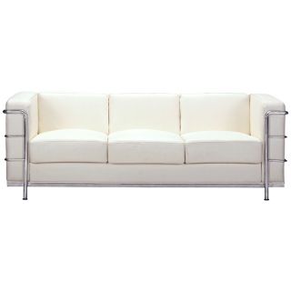 Zuo Fortress Collection White Leather Sofa   #G4398