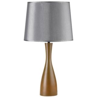 Lights Up Silk Shade Olive Oscar 24" High Table Lamp   #T3535