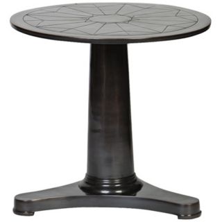 Bronze Tapered Pedestal Accent Table   #Y3277
