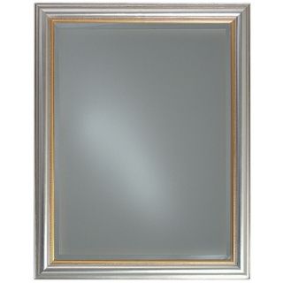 Silver finish with gold accent. Wood frame. 30 wide. 42 high.