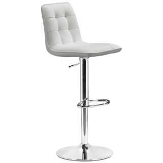 Zuo Oxygen White Adjustable Height Bar or Counter Stool   #M7309