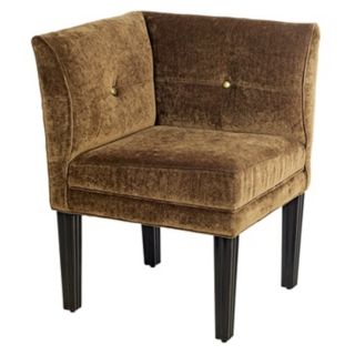 Nia Sueded Toffee Fabric Upholstered Corner Chair   #G9214