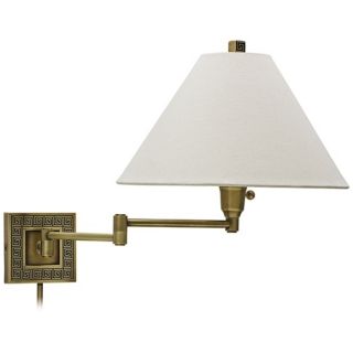 House of Troy Greek Key Antique Brass Swing Arm Wall Lamp   #X5636