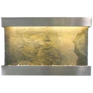 Classic Quarry 51" Wide Jera Slate Stainless Wall Fountain   #Y0259