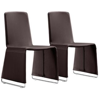 Set of 2 Zuo Nova Espresso Dining Chairs   #T7411