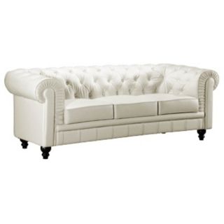 Zuo Aristocrat White Leather Sofa   #T7721