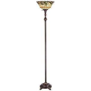 Lite Source Kyleigh Tiffany Style Glass Torchiere Floor Lamp   #V9538
