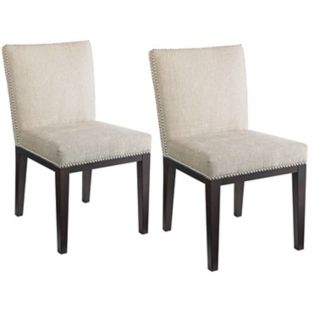 Vintage Set of 2 Cream Dining Chairs   #X8638