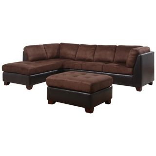 Pointe 3 Piece Microsuede Sectional Sofa Set   #X9628