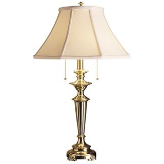 Classic brass finish. Takes two 60 watt bulbs (not included). 27 1/2