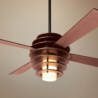 52" Modern Fan Stella Mahogany Bronze Ceiling Fan with Light   #U5624