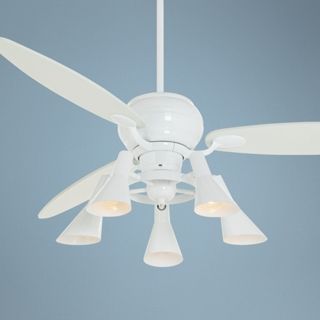 60" Spyder White Ceiling Fan with 5 Light Kit   #R2182 R2443 R1741