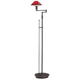 Holtkoetter Magna Red and Bronze Swing Arm Floor Lamp   #63840