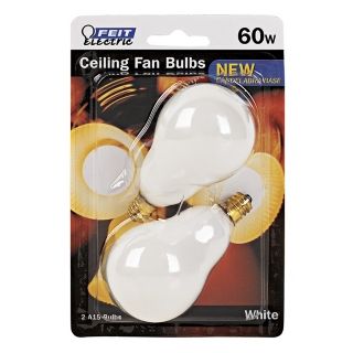 Feit 2 Pack 60 Watt Candelabra Base Ceiling Fan Light Bulbs   #86053