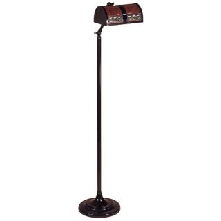 Bronze Finish Mica Mission Bankers Floor Lamp   #89573