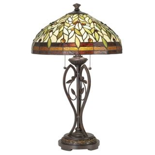 Blossoming Leaf and Vine Tiffany Table Lamp   #07902