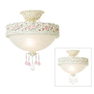 Silver and Gold Foil 18 Wide Ceiling Light Fixture   #09721
