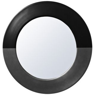 Babette Holland Sunset Charcoal Round 30" Wide Wall Mirror   #M5636