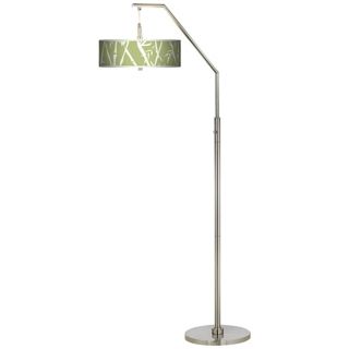 Lush Bamboo Giclee Shade Arc Floor Lamp   #H5361 K2131
