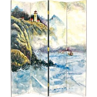 High Sea Hand Painted Four Panel Room Divider Screen   #H2266