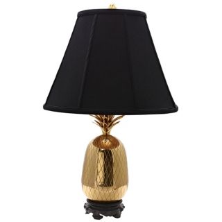 Large Brass and Black Pineapple Table Lamp   #J8910