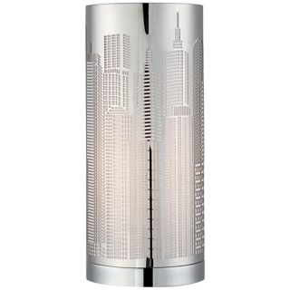 Laser Cut Skyline Cylinder Accent Lamp   #U5655