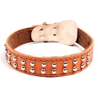 réglable style de bouton collier de chien en cuir (75cm x 4cm, brun
