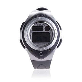 USD $ 2.86   Waterproof EL Digital Stopwatch Sport Wristwatch (Black