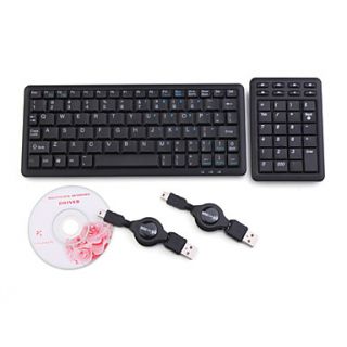 EUR € 36.15   Mini USB teclado QWERTY teclado + número (negro