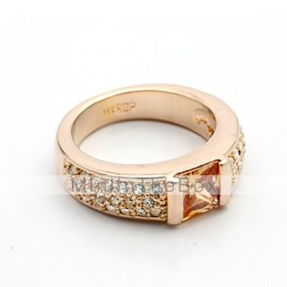 USD $ 7.99   Square Diamond Studded Crystal Ring (Assorted Colors