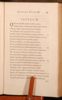 details the satires of juvenal and persius in an 18th century vellum