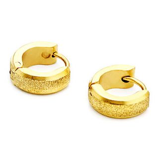 USD $ 2.89   Mens Titanium Steel Golden Arenaceous Earring,