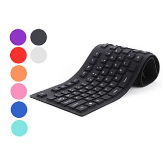 109 Key Flexible QWERTY USB Keyboard (Waterproof, Assorted Colors