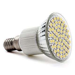 Lampadina LED, luce bianca/calda E14 60x3528 SMD 3.5W 400LM 2800 3200K