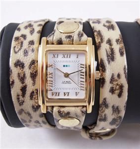 La Mer Watch Leopard Simple Leather Wrap