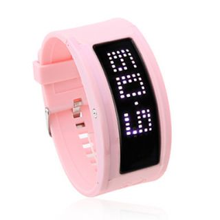 108 blanco se ilumina de color rosa banda reloj de pulsera con 10