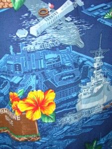 Kalaheo Hawaiian Shirt Pearl Harbor Battleship USS Arizona Missouri