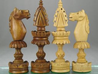 Handcarved Flower Chess Set Dyed Stained Box Wood